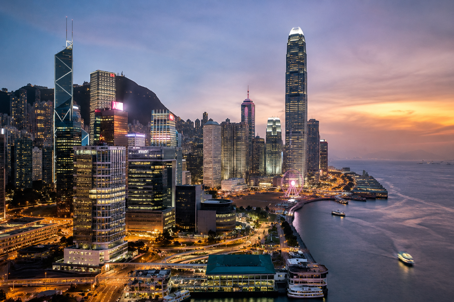 Hong Kong skyline at dusk